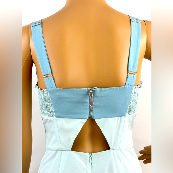 Rebecca Minkoff Romper Pastel Blue Two Tone Keyhole Back  Figure Flatter… - Picture 7 of 15